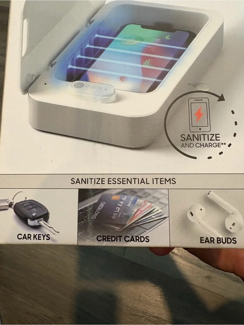 Sharper Image UV-ZONE White Phone Sanitizer